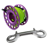 Maxbell 30m Aluminum Alloy Cave Scuba Diving Finger Spool Guide Line Reel Purple