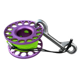 Maxbell 30m Aluminum Alloy Cave Scuba Diving Finger Spool Guide Line Reel Purple