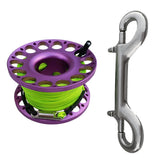 Maxbell 30m Aluminum Alloy Cave Scuba Diving Finger Spool Guide Line Reel Purple