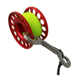 Maxbell 30m Aluminum Alloy Cave Scuba Diving Finger Spool Guide Line Reel Red