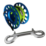 Maxbell 30m Aluminum Alloy Cave Scuba Diving Finger Spool Guide Line Reel Blue