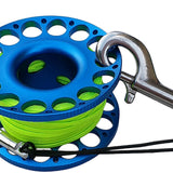 Maxbell 30m Aluminum Alloy Cave Scuba Diving Finger Spool Guide Line Reel Blue