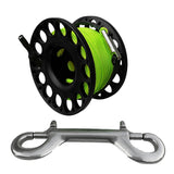 Maxbell 30m Aluminum Alloy Cave Scuba Diving Finger Spool Guide Line Reel Black