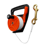 Max Dive Reel 150ft Line Clip Kayak Anchor for SMB Wreck Scuba Diving Orange