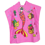 Maxbell Kids Surf Beach Hooded Poncho Changing Robe Pool Bath Towel Pink Mermaid