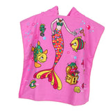 Maxbell Kids Surf Beach Hooded Poncho Changing Robe Pool Bath Towel Pink Mermaid
