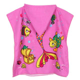 Maxbell Kids Surf Beach Hooded Poncho Changing Robe Pool Bath Towel Pink Mermaid