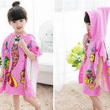 Maxbell Kids Surf Beach Hooded Poncho Changing Robe Pool Bath Towel Pink Mermaid