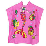 Maxbell Kids Surf Beach Hooded Poncho Changing Robe Pool Bath Towel Pink Mermaid