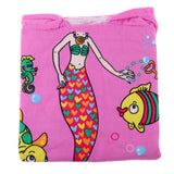 Maxbell Kids Surf Beach Hooded Poncho Changing Robe Pool Bath Towel Pink Mermaid