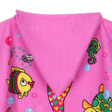 Maxbell Kids Surf Beach Hooded Poncho Changing Robe Pool Bath Towel Pink Mermaid