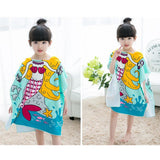 Maxbell Kids Surf Beach Hooded Poncho Changing Robe Pool Bath Towel Blue Mermaid