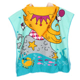 Maxbell Kids Surf Beach Hooded Poncho Changing Robe Pool Bath Towel Blue Mermaid