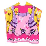 Maxbell Kids Surf Beach Hooded Poncho Changing Robe Pool Bath Towel Butterfly