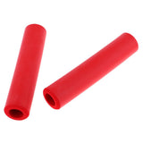 Maxbell 1Pair Non Slip Silicone Sponge Bike Handlebar Grips without Plug Red