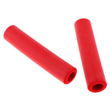 Maxbell 1Pair Non Slip Silicone Sponge Bike Handlebar Grips without Plug Red