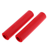 Maxbell 1Pair Non Slip Silicone Sponge Bike Handlebar Grips without Plug Red