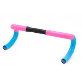 Maxbell 1 Pair Road Bike Handlebar Tape Wrap with Plugs Blue and Pink