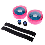Maxbell 1 Pair Road Bike Handlebar Tape Wrap with Plugs Blue and Pink
