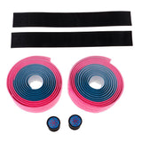Maxbell 1 Pair Road Bike Handlebar Tape Wrap with Plugs Blue and Pink