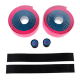 Maxbell 1 Pair Road Bike Handlebar Tape Wrap with Plugs Blue and Pink
