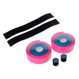 Maxbell 1 Pair Road Bike Handlebar Tape Wrap with Plugs Blue and Pink