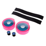 Maxbell 1 Pair Road Bike Handlebar Tape Wrap with Plugs Blue and Pink