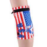 Maxbell Sports Wristband Sweatband Wallet Zipper Pocket Armband M American Flag