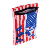 Maxbell Sports Wristband Sweatband Wallet Zipper Pocket Armband M American Flag