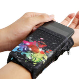 Maxbell Sports Wristband Sweatband Wallet Zipper Pocket Armband M Skull Butterfly