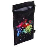 Maxbell Sports Wristband Sweatband Wallet Zipper Pocket Armband L Skull Butterfly