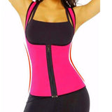 Maxbell Women Zipper Corset Waist Trainer Cincher Body Shaper Shapewear Hot Pink L