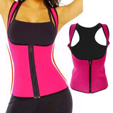 Maxbell Women Zipper Corset Waist Trainer Cincher Body Shaper Shapewear Hot Pink L