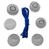 Maxbell 6 Pieces Inflatable Boat Kayak SUP D-ring Patch & Elastic Shock Cord Gray
