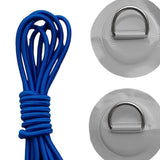 Maxbell 6 Pieces Inflatable Boat Kayak SUP D-ring Patch & Elastic Shock Cord Gray