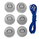 Maxbell 6 Pieces Inflatable Boat Kayak SUP D-ring Patch & Elastic Shock Cord Gray