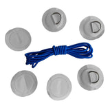 Maxbell 6 Pieces Inflatable Boat Kayak SUP D-ring Patch & Elastic Shock Cord Gray
