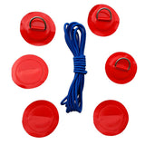 Maxbell 6 Pieces Inflatable Boat Kayak SUP D-ring Patch & Elastic Shock Cord Red