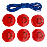 Maxbell 6 Pieces Inflatable Boat Kayak SUP D-ring Patch & Elastic Shock Cord Red