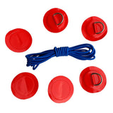 Maxbell 6 Pieces Inflatable Boat Kayak SUP D-ring Patch & Elastic Shock Cord Red
