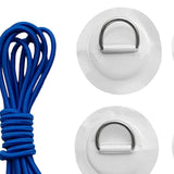 Maxbell 6 Pieces Inflatable Boat Kayak SUP D-ring Patch & Elastic Shock Cord White