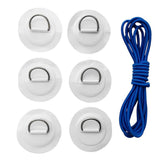 Maxbell 6 Pieces Inflatable Boat Kayak SUP D-ring Patch & Elastic Shock Cord White