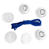 Maxbell 6 Pieces Inflatable Boat Kayak SUP D-ring Patch & Elastic Shock Cord White