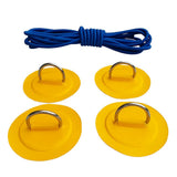 Maxbell 4 Pieces Inflatable Boat Kayak SUP D-ring Patch & Shock Bungee Cord Yellow