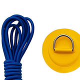 Maxbell 4 Pieces Inflatable Boat Kayak SUP D-ring Patch & Shock Bungee Cord Yellow