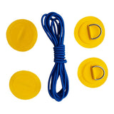 Maxbell 4 Pieces Inflatable Boat Kayak SUP D-ring Patch & Shock Bungee Cord Yellow