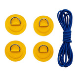 Maxbell 4 Pieces Inflatable Boat Kayak SUP D-ring Patch & Shock Bungee Cord Yellow