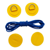 Maxbell 4 Pieces Inflatable Boat Kayak SUP D-ring Patch & Shock Bungee Cord Yellow