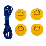 Maxbell 4 Pieces Inflatable Boat Kayak SUP D-ring Patch & Shock Bungee Cord Yellow
