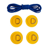 Maxbell 4 Pieces Inflatable Boat Kayak SUP D-ring Patch & Shock Bungee Cord Yellow
